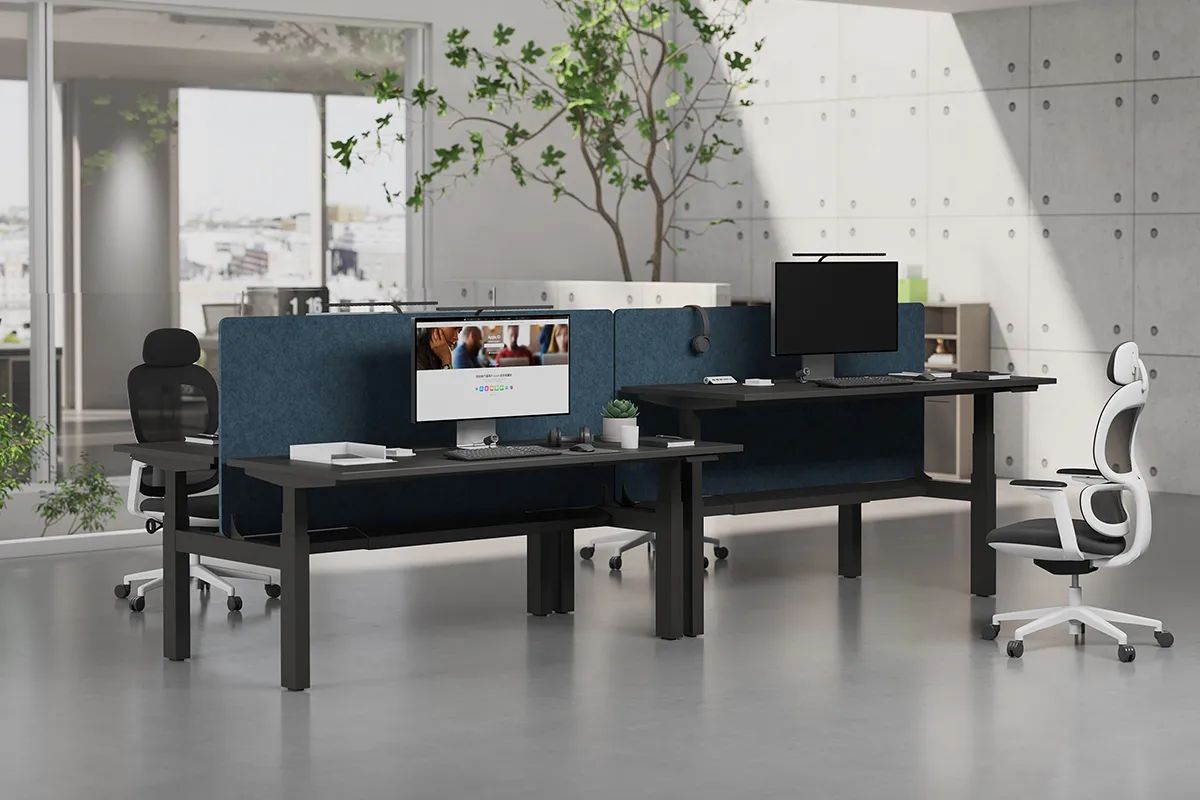 Sendi E Height Adjustable 2-Person Workstation Scene Image One