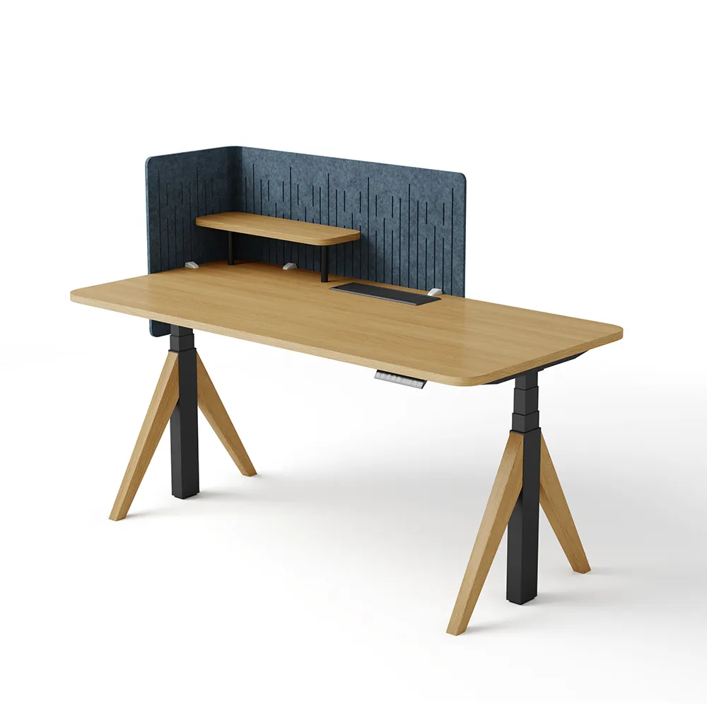 Sendi E Standing Desk with Corner Shelf