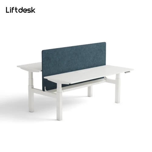 Sendi E Height Adjustable 2-Person Workstation blue desk partition