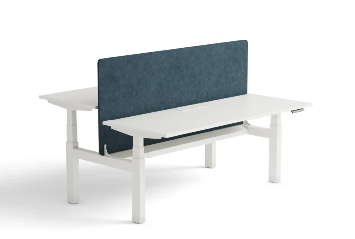 Sendi E Height Adjustable 2-Person Workstation blue desk partition