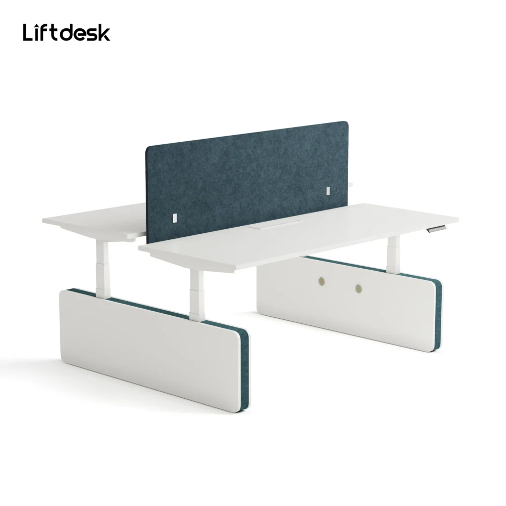 Sendi E Height Adjustable 2-Person Workstation Panel Legs