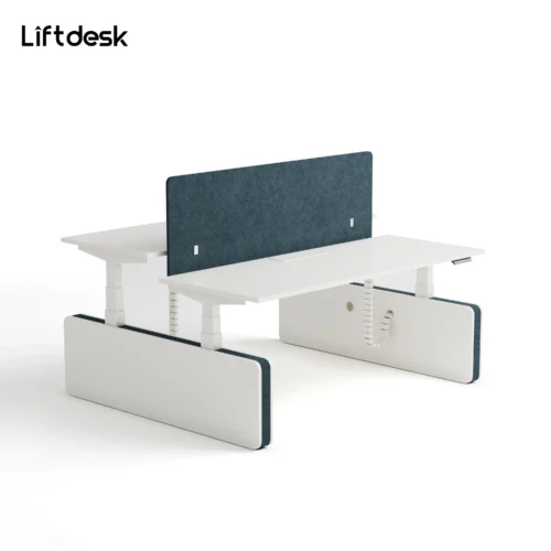 Sendi E Height Adjustable 2-Person Workstation blue partition 2