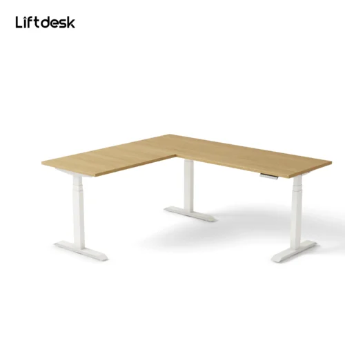 Sendi E L-shaped Standing Desk white oak