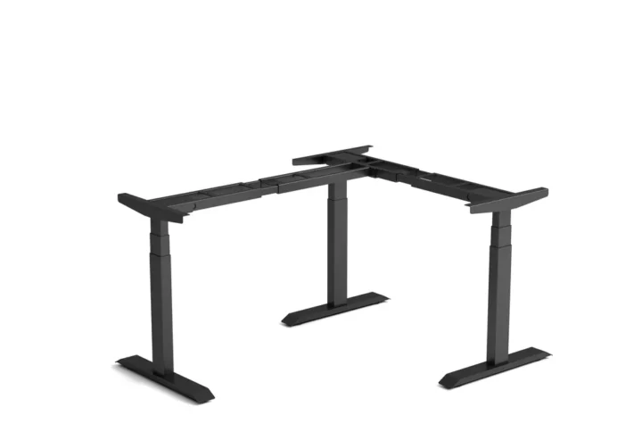 black l shaped desk frame