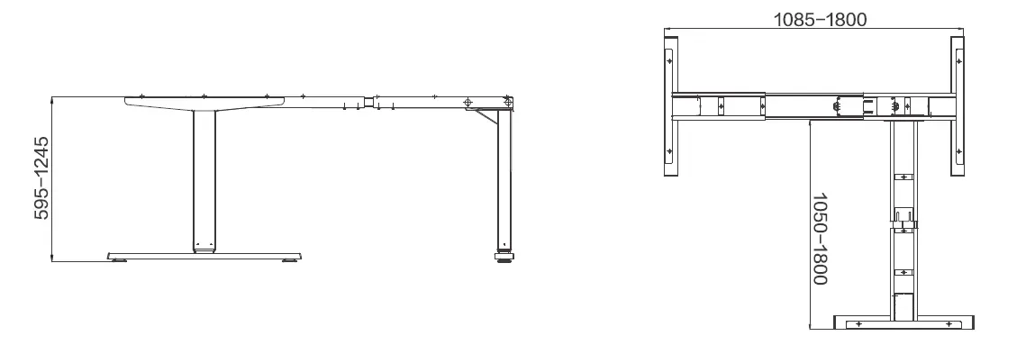 liftdesk l shaped standing desk frame specs