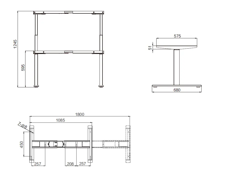 Sendi standing desk frame specs