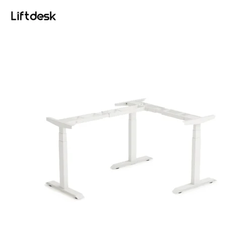 white l shaped desk frame