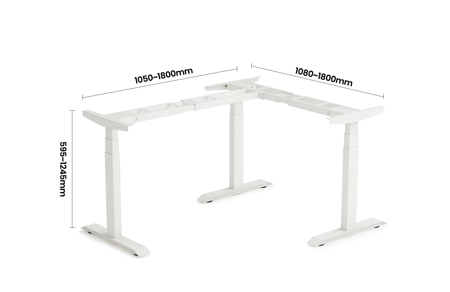 liftdesk white l shaped standing desk frame spec