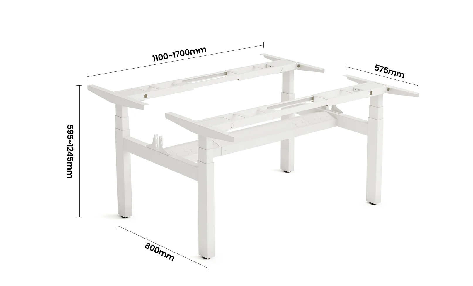 white standing desk workstation frame spec