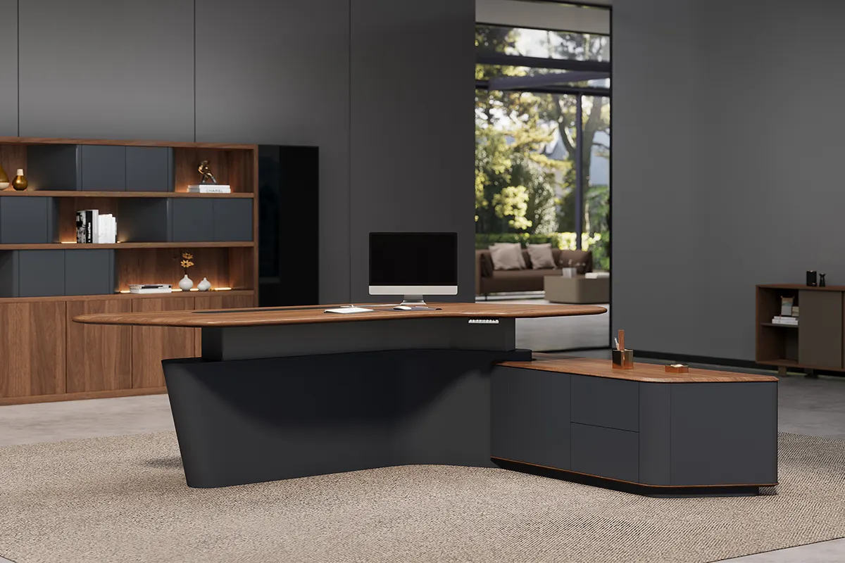 Minotti L-Shaped Executive Desk details 3