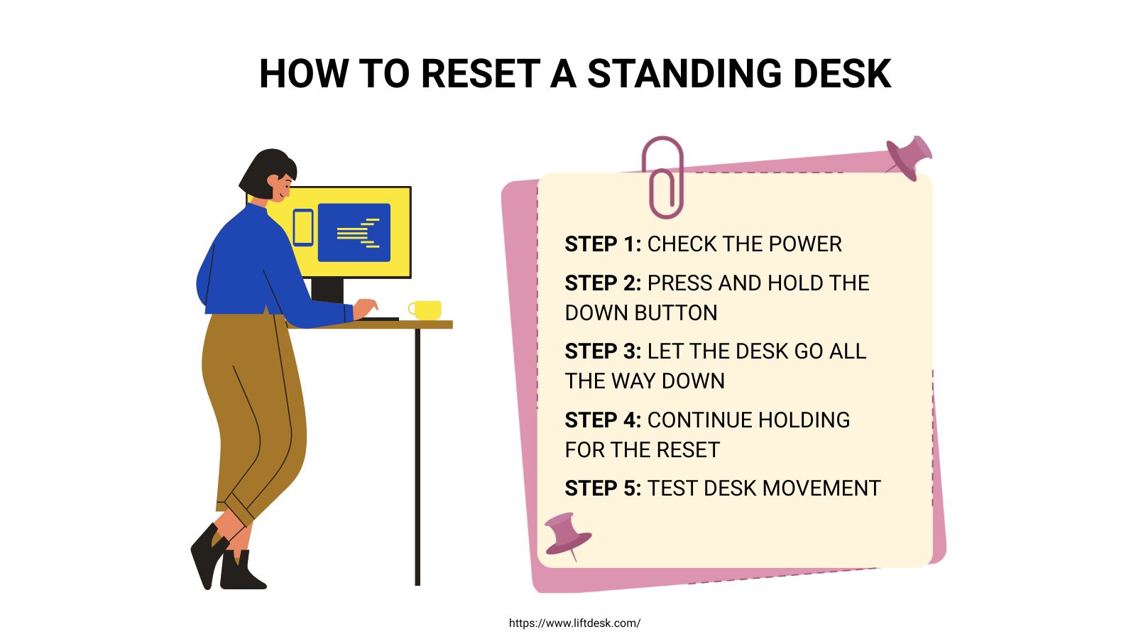 how to reset a standing desk