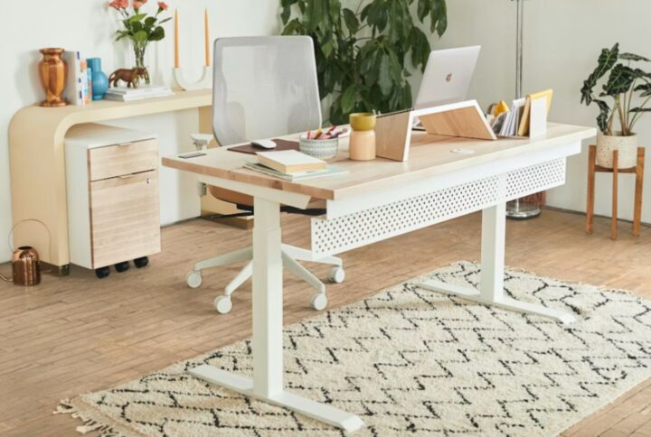 white standing desk