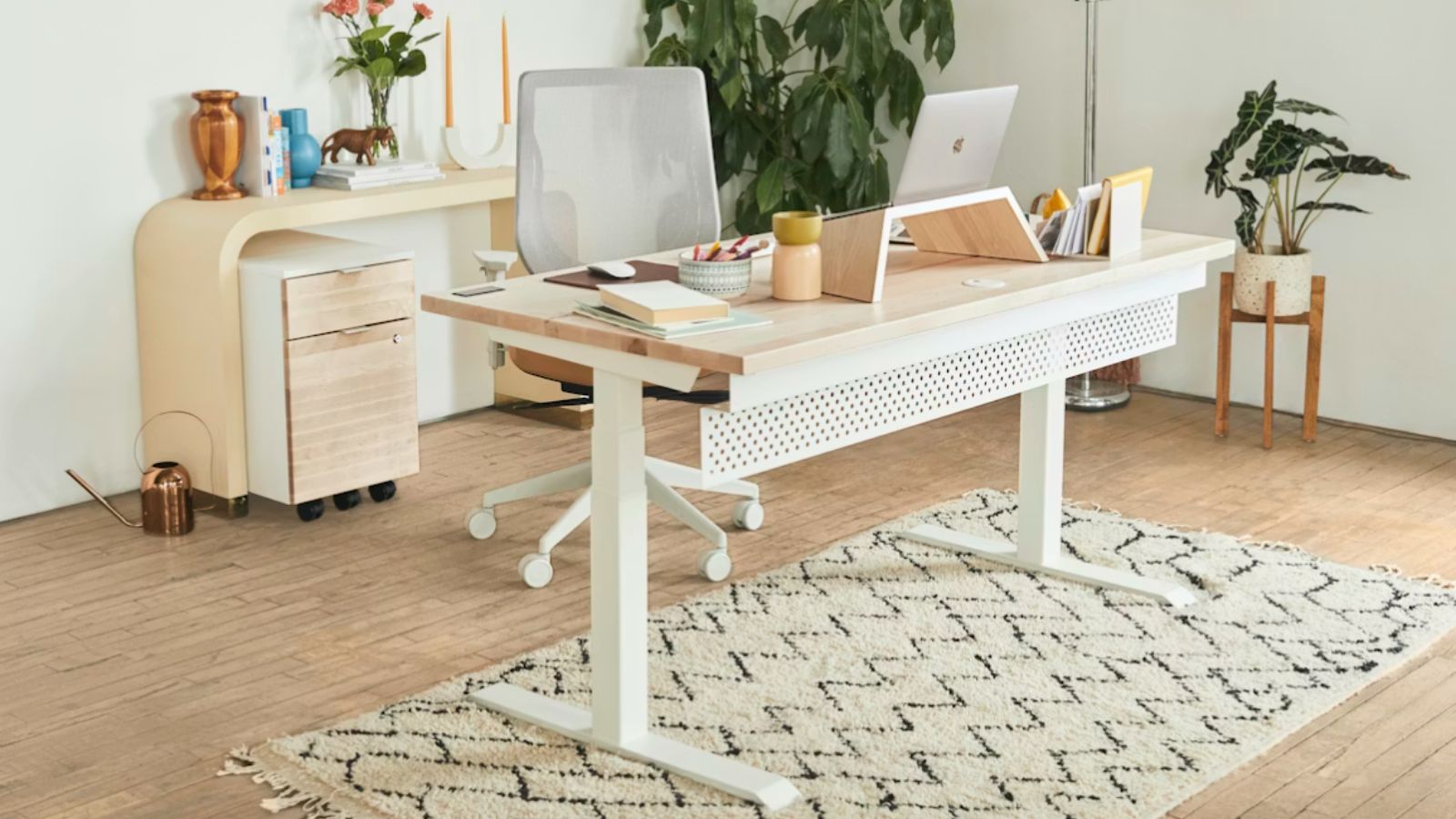 white standing desk