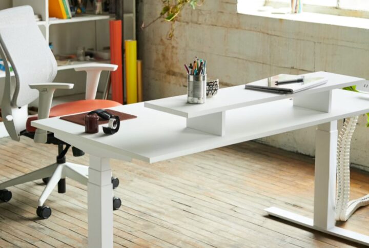 white standing desk