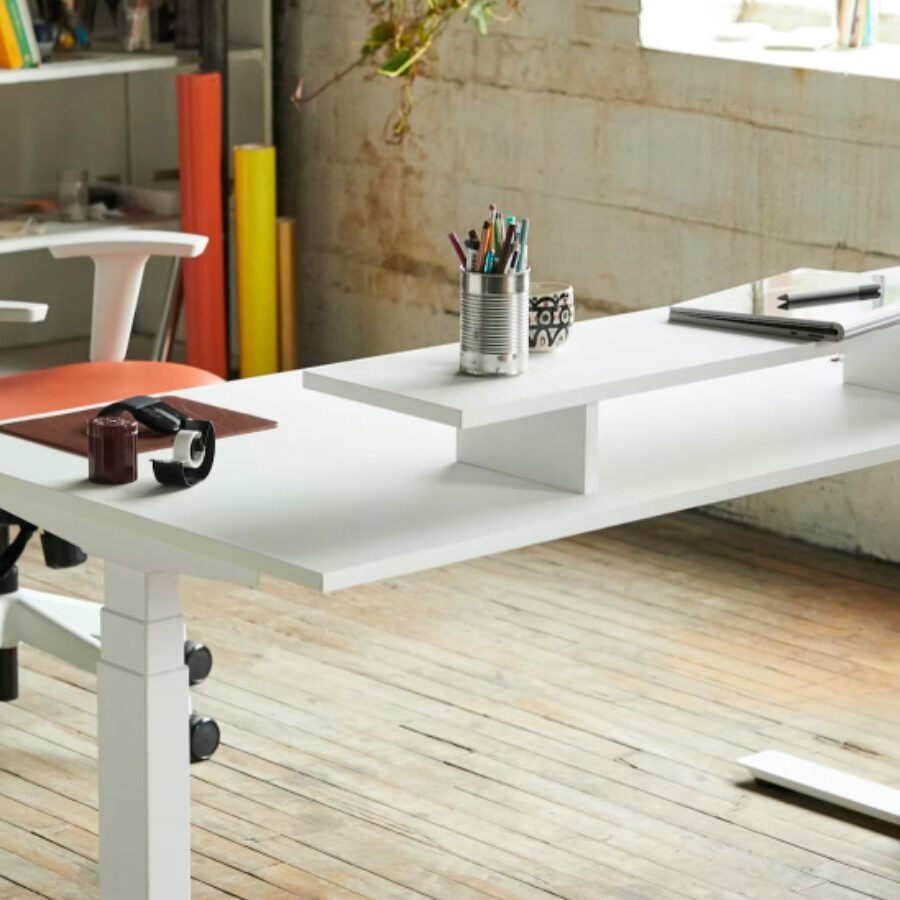 white standing desk
